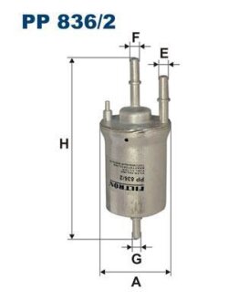 Фильтр топливный VAG A3/FABIA/OCTAVIA/RAPID/YETI/GOLF 5/GOLF 6/JETTA 3/JETTA 4/POLO/TRANSPORTER 03- FILTRON PP 836/2