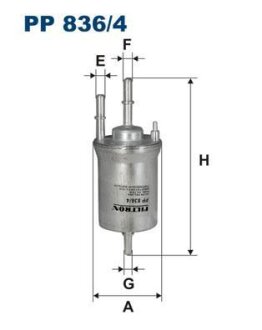 Фильтр топливный VAG A3/FABIA/OCTAVIA/GOLF 5/GOLF 6/JETTA 4/POLO 03- FILTRON PP 836/4