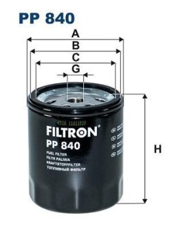 Фильтр топлива, DB, OM 615 - 616 - 617 FILTRON PP 840