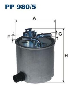 Фільтр паливний 1.5DCI 8V RENAULT Logan 04-13, SUZUKI Jimny 98-18, DACIA Logan 04-12, Sandero 08-12 FILTRON PP 980/5
