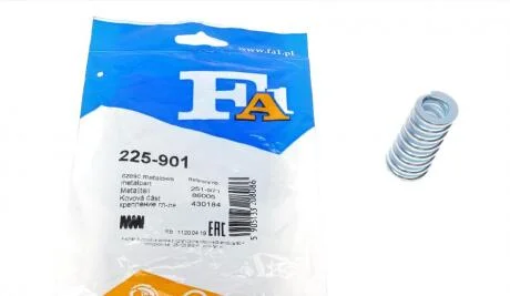 Пружина глушника RENAULT LOGAN 1.4/1.6 04-, SANDERO 1.4/1.6 08-, CLIO 1.2/1.4 90-21 Fischer Automotive One (FA1) 225-901