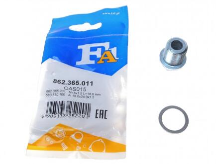 FISCHER OAS015 масляна пробка M18x1,5 L=18 Volvo, Al 18x24x1,5 Fischer Automotive One (FA1) 862.365.011
