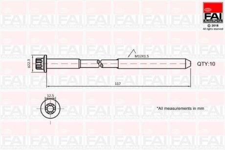 FAI OPEL К-кт болтів гбц Vivaro 2.0 01-,Renault Laguna,Trafic II,Duster Fischer Automotive One (FA1) B1018