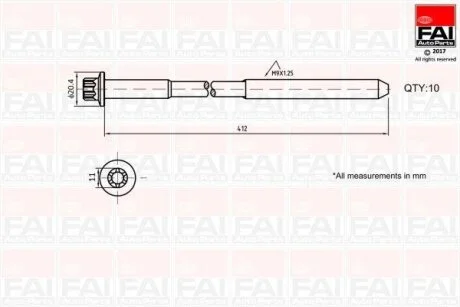 FAI ROVER Болты головки блока 200/25/400/45 Fischer Automotive One (FA1) B292