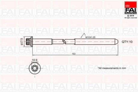 К-кт гвинтів ГБЦ Opel X14XE/X16XEL/X18XE Z Fischer Automotive One (FA1) B701