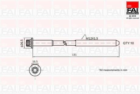 FAI RENAULT К-кт болтів головки блоку Nissan,Opel Vivaro,Movano,Master II, Trafic II Fischer Automotive One (FA1) B896