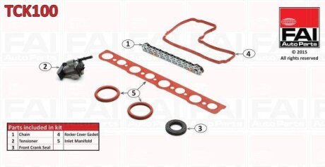 Ланцюг приводу ГРМ (к-кт) Scudo/Jumpy/Expert 2.0 HDi 07- (сальник, прокладки) Fischer Automotive One (FA1) TCK100