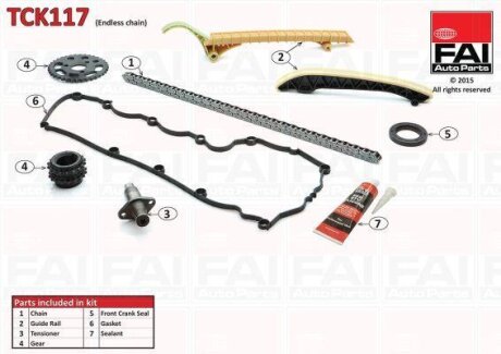 Ланцюг приводу ГРМ (к-кт) MB A-Class/Vaneo 1.4-2.1 i 97- (сальник, прокладка, шестерні) Fischer Automotive One (FA1) TCK117