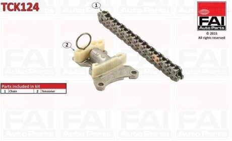 FAI VW К-кт ланцюга ГРМ (ланцюг+ натягувач) Audi A1/A3/A4/A6, Seat,Skoda 2.0TFSI 02- Fischer Automotive One (FA1) TCK124