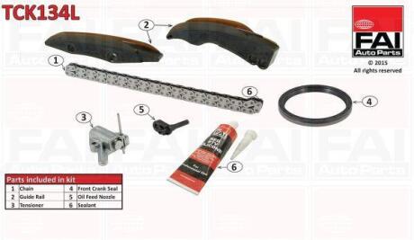 Ланцюг приводу ГРМ (к-кт) BMW 1/2/3/4/5/X5/Mini 1.6/2.0 D N47 06- (нижній) Fischer Automotive One (FA1) TCK134L