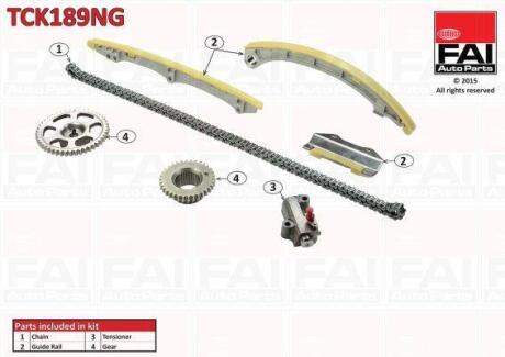 Комплект ланцюга приводу розподільного вала Fischer Automotive One (FA1) TCK189NG