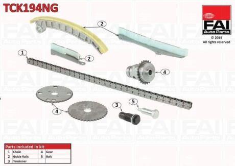 К-кт ланцюга ГРМ верхній ГРМ CITROEN JUMPER 3.0HDi 06- FIAT DUCATO 3.0HDi 10- IVECO DAILY III 04-06 Fischer Automotive One (FA1) TCK194NG