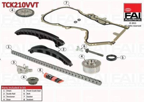 FAI VW К-кт ланцюга ГРМ Jetta IV,Sharan,Tiguan 1.4TSI 07- Fischer Automotive One (FA1) TCK210VVT