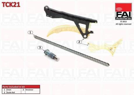 Ланцюг приводу ГРМ (к-кт) BMW 1/3/5/X3 1.8/2.0i 00- (без шестерен) Fischer Automotive One (FA1) TCK21