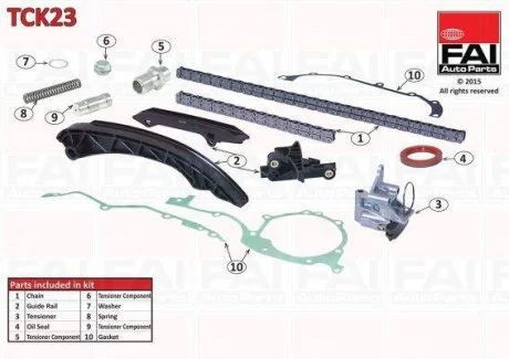 FAI BMW К-кт ланцюга ГРМ 3 E46,5 E39,E60,7 E65/66,X3 E83,X5 E53 2.2/3.0 Fischer Automotive One (FA1) TCK23