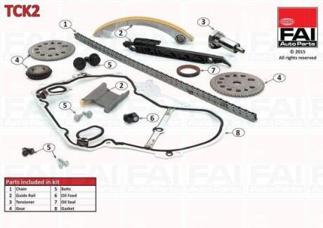 FAI Ланцюг ГРМ, комплект Fischer Automotive One (FA1) TCK2