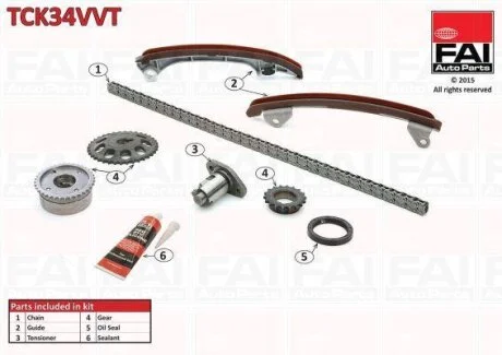 Комплект ланцюгів привода Fischer Automotive One (FA1) TCK34VVT