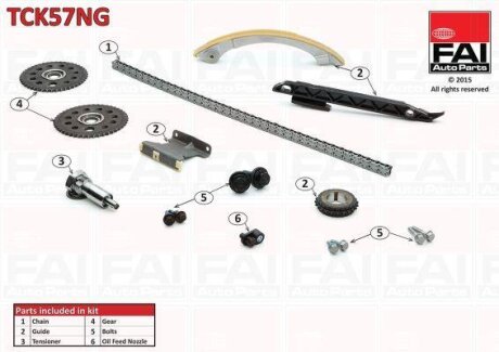 Комплект ланцюгів привода Fischer Automotive One (FA1) TCK57NG