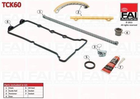 FAI SUZUKI К-кт цепи ГРМ Grand Vitara II,Ignis,Liana,Swift III,SX4,Fiat Sedici 1.3/1.6 00- Fischer Automotive One (FA1) TCK60