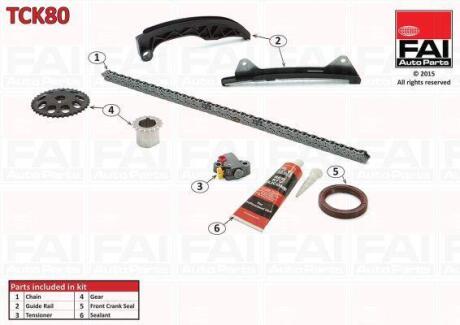 FAI Ланцюг ГРМ, комплект Fischer Automotive One (FA1) TCK80