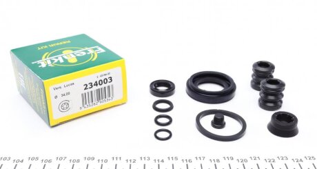 Ремкомплект гальмівного супорта RENAULT Megane II 03-09, Scenic III 09-16, Scenic II 03-09, FORD Fiesta 09-17, Fiesta 02-09, Focus I 98-04, FIAT Punto 93-99, Bravo 95-01, Barchetta 95-05, ALFA ROMEO GTV 94-05, 155 92-97, 145 96-01, LANCIA Delta 93-99 FRENKIT 234003