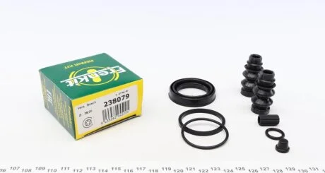 Ремкомплект гальмівного супорта MERCEDES-BENZ B-Class W247 19-, A-Class W177 18-, GLA H247 20-, PEUGEOT Partner 08-, 308 (T9) 13-, Partner 18-, CITROEN Berlingo 18-, C4 Picasso 13-18, C4 Spacetourer 18-22, OPEL Corsa F 19-, Combo E 18-, Grandland 17- FRENKIT 238079