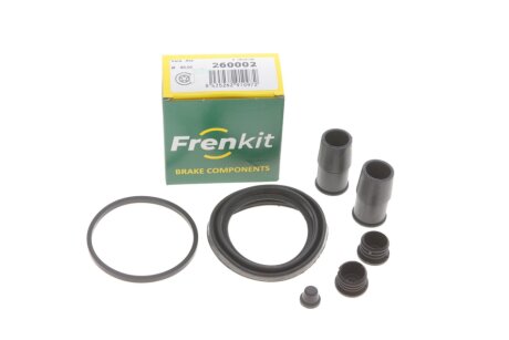 Ремкомплект гальмівного супорта переднього VW LT28-55 96-06, AUDI 100 82-91, FORD Escape 00-07, Maverick 00-07, MERCEDES-BENZ Sprinter 906 06-18, Sprinter 909 18-, BMW X5 E53 00-07, Z4 E85-86 02-08, MAZDA Tribute 00-07, LAND ROVER Range Rover 02-12, FRENKIT 260002