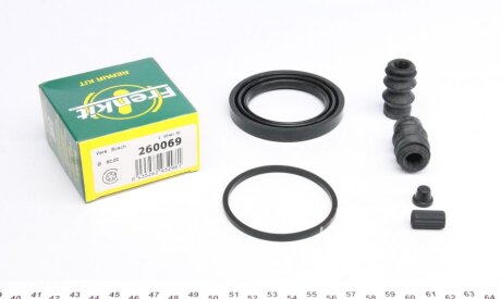 Ремкомплект гальмівного супорта переднього TOYOTA Corolla 13-18, C-HR 16-, Auris E180 12-18, HONDA CR-V 07-12 FRENKIT 260069