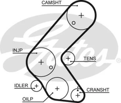 Пас ГРМ з довжиною кола понад 60 см, але не більш як 150см Gates 5679XS
