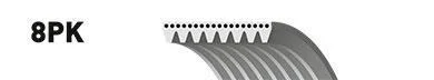 (8542-20050) Ремінь (поліклиновий) MICRO-V XF ES Gates 8PK1175ES