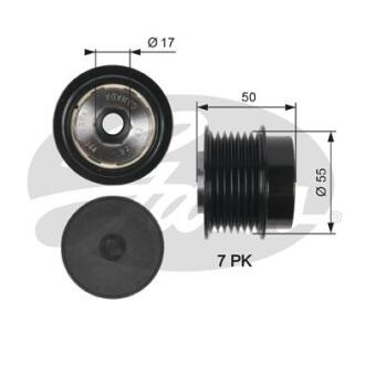 (7789-10075) Шків генератора OVERRUNNING PULLEY Gates OAP7017
