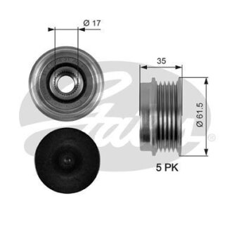 (7789-10003) Шків генератора OVERRUNNING PULLEY Gates OAP7033