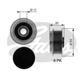 (7789-10065) Шків генератора OVERRUNNING PULLEY Gates OAP7037