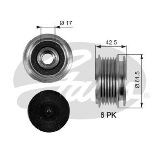(7789-10007) Шків генератора OVERRUNNING PULLEY Gates OAP7047