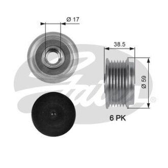 (7789-10043) Шків генератора OVERRUNNING PULLEY Gates OAP7063