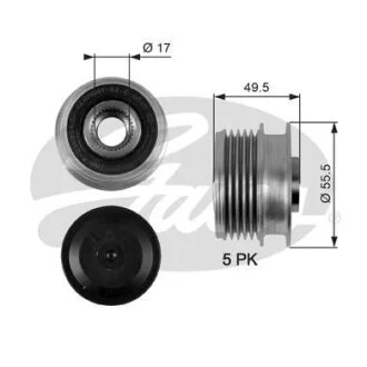 (7789-10008) Шків генератора OVERRUNNING PULLEY Gates OAP7079