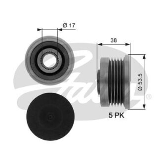 (7789-10027) Шків генератора OVERRUNNING PULLEY Gates OAP7082