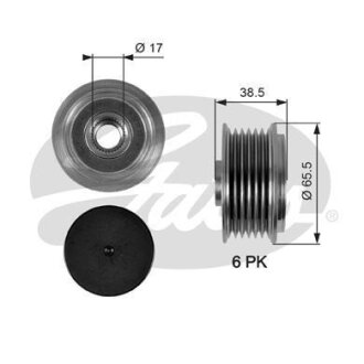 (7789-10014) Шків генератора OVERRUNNING PULLEY Gates OAP7085