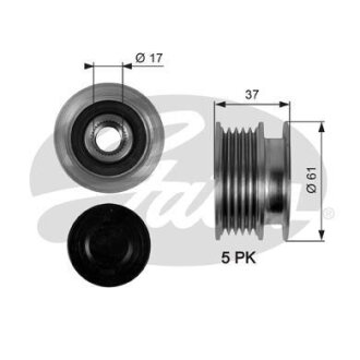 (7789-10015) Шків генератора OVERRUNNING PULLEY Gates OAP7102