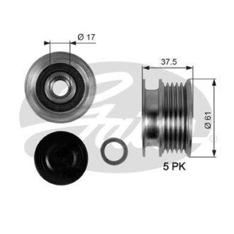 (7789-10053) Шків генератора OVERRUNNING PULLEY Gates OAP7108