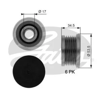 (7789-10083) Шків генератора OVERRUNNING PULLEY Gates OAP7109