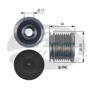 (7789-10095) Шків генератора OVERRUNNING PULLEY Gates OAP7120