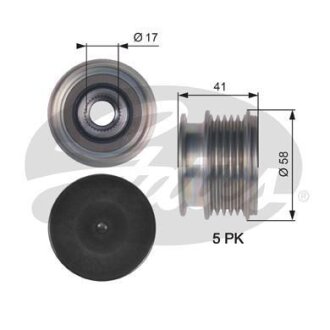 (7789-10101) Шків генератора OVERRUNNING PULLEY Gates OAP7126