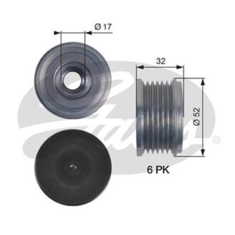 (7789-10114) Шків генератора OVERRUNNING PULLEY Gates OAP7140