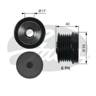 Муфта генератора FORD FOCUS/C-MAX/MONDEO/FIESTA 2011-2020 Gates OAP7158