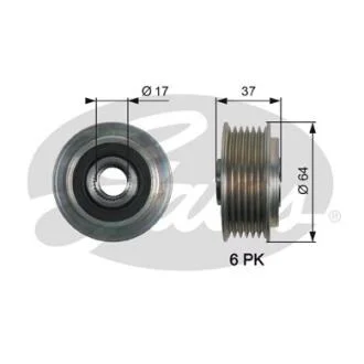 (7789-10160) Шків генератора OVERRUNNING PULLEY Gates OAP7160