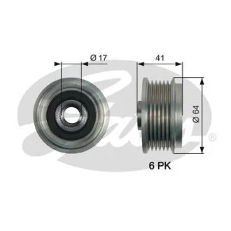 (7789-10161) Шків генератора OVERRUNNING PULLEY Gates OAP7161