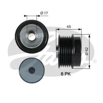 (7789-10180) Шків генератора OVERRUNNING PULLEY Gates OAP7180