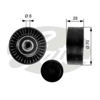 (без упакування) 70x8x28 Ролик паска приводного Audi A4 1.9TDI, 2.0TDI 01- Gates T36248 (фото 1)
