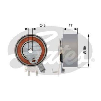 (7784-21154) Натяжний ролик ременя ГРМ POWERGRIP TENSIONER Gates T43139